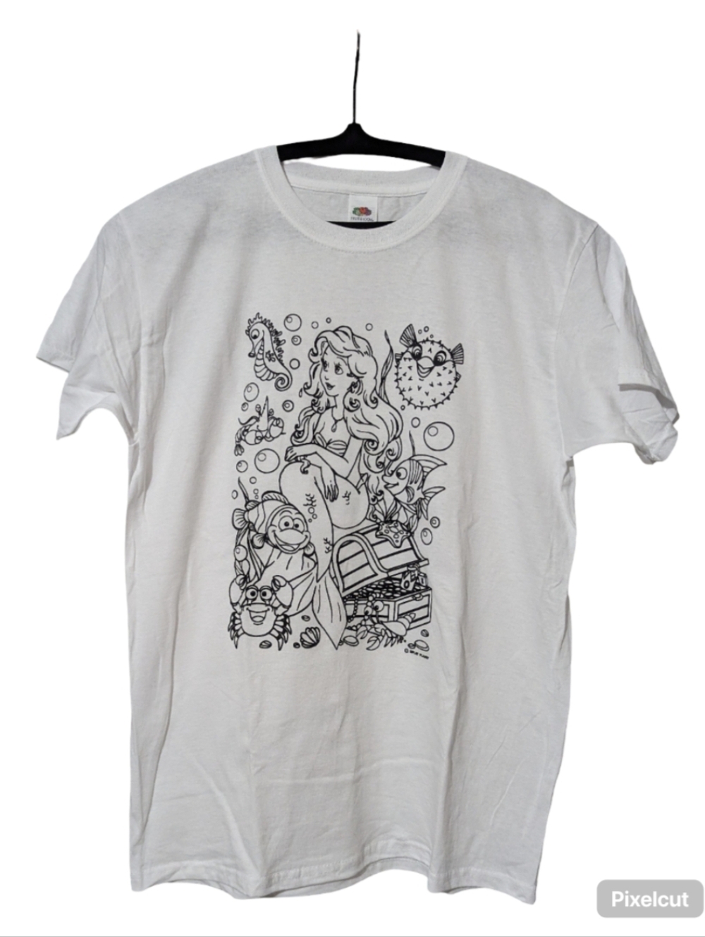 Splat Planet Color In White Graphic Mermaid Print Kids T-Shirt